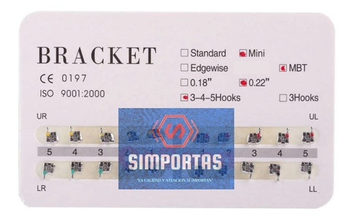 Brackets Ortodoncia Metálicos Roth Mtb 0.22 Azdent Santiago