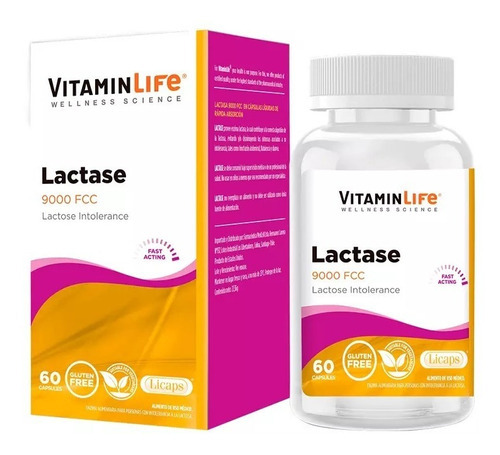 Lactase / 60 Cápsulas / Vitamin Life Sabor Sin sabor