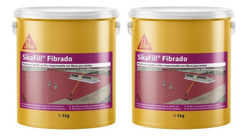 Combo 2un Sikafill Fibrado Blanco 5 Kg Membrana