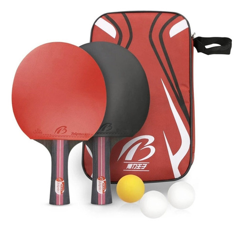 Kit Ping Pong 2 Raqueta Tenis 3 Bola Pelota Profesional