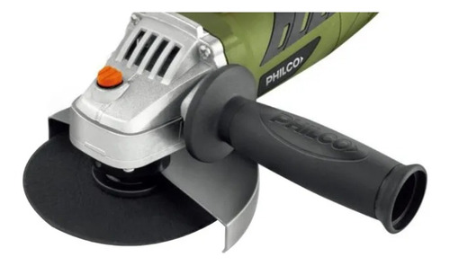 Imagen 2 de 2 de Amoladora angular Philco MEPAM116 de 50 Hz color verde 500 W 220 V + accesorios
