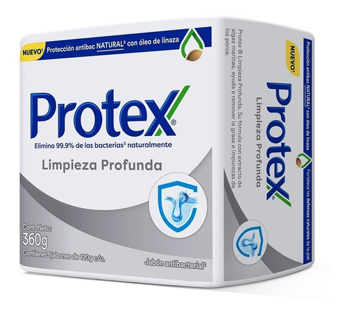 Jabon Protex Limpieza 3x120gr - G A $30