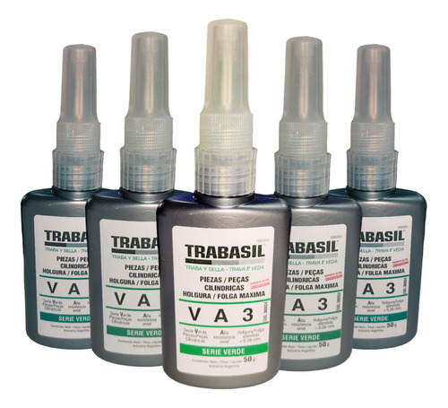 Adhesivo Trabasil Va3 Retención Piezas Cilindricas 50g X 5u