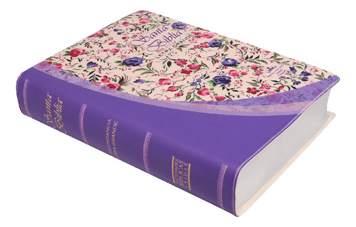Biblia Chica Rvr1960 Vinil Violeta Con Flores
