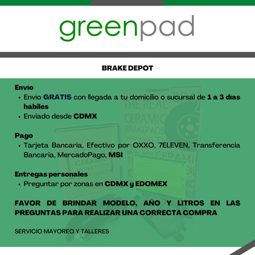 Balatas Delanteras Cerámicas Gmc Acadia 2017 2018 2019 2020