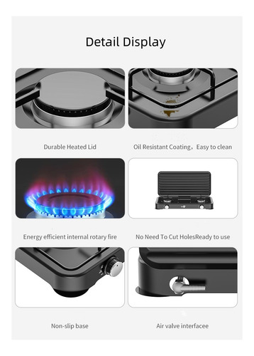 Parrilla De Gas De Sobreponer 2 Quemadores, Acero Inoxidable