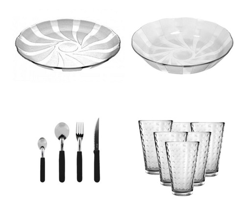 Set Vajilla 42 Piezas Cubiertos  Platos Vasos Galaxia Noa