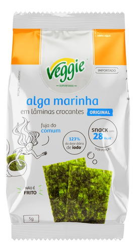 Snack Alga Marinha Original Veggie Pacote 5g