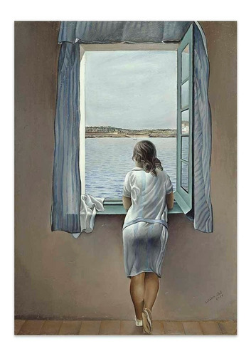 Cuadro Canvas Muchacha En La Ventana Dali 36x50 M Y C