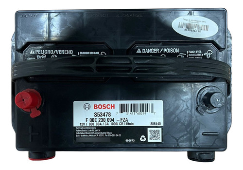 Batería Acumulador Bosch B34/78-800 S53478