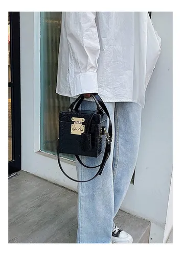 Bolso De Mano De Caja Cuadrada Para Mujer, Bolso De Hom...