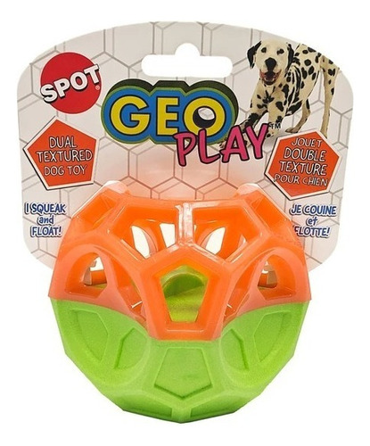 Juguete Para Perro Geo Play Square Ball Spot Color Lima Y Naranja