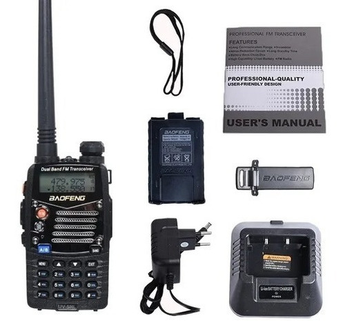 Combo Radio Baofeng Uv5rl Doble Frecuencia Incluye Audífonos