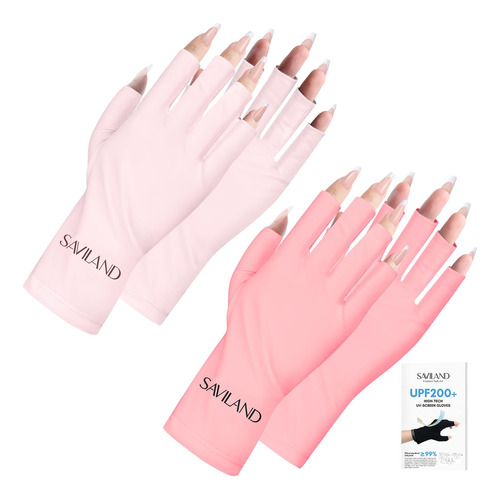 Saviland Guantes U V Para Unas, 2 Pares Upf200+ De Alta Tecn