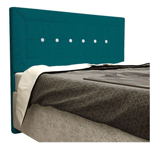 Cabeceira Vegas Cama Box Solteiro 1mt Suede Nest Turquesa