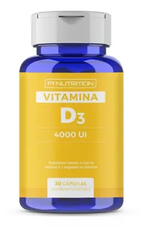 Vitamina D3 Fynutrition - 4000 UI (100mcg) con 78mg de Magnesio - Cápsulas En Frasco De 30 Un.