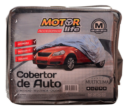 Cubre Auto 100%impermeable Talla M Motorlife