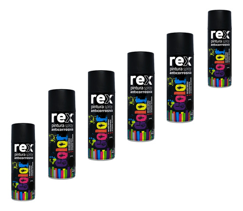 Pintura Spray Anticorrosivo 400ml Rex Pack 6 Unidades