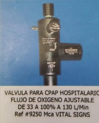 Valvula Para Cpap Hospitalario Flujo Oxigeno Ajustable