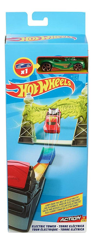 Hot Wheels Acrobacias Torre Eletrica E Carrinho Mattel Fwm85