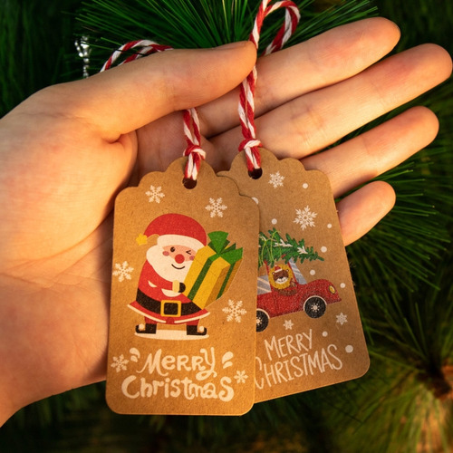 Series 5 2 Packs 50pcs/set Christmas Kraft Paper Tags