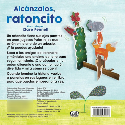 Alcanzalos Ratoncito Infantil Piezas Puzzle Hoja Gruesa 8pp