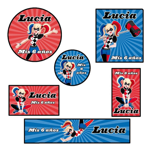 Kit 144 Stickers Harley Quinn Troquelado Candy Bar Etiqueta