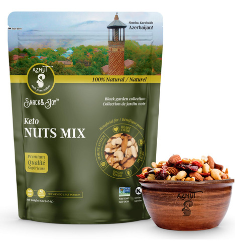 Aznut Keto Mixed Nuts, Certificado Por Proyecto Sin Omg, Alm