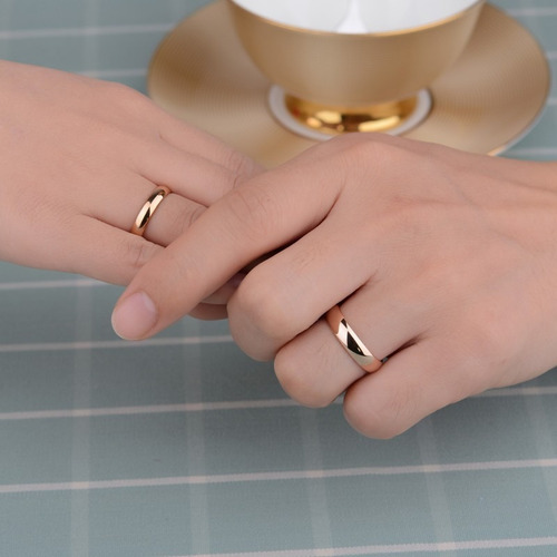 Anillo De Tungsteno Baño En Oro Rosa Rose Gold 18k