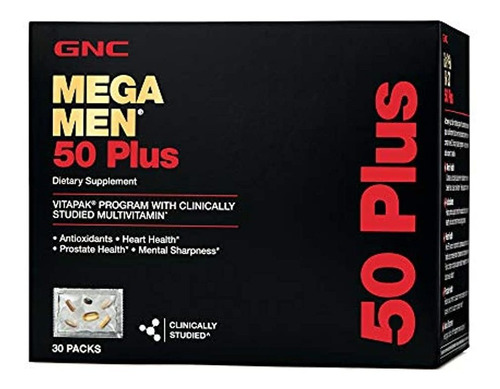 Gnc Mega Men 50 Plus Vitapak, 30 Paquetes, Apoyan La Salud D