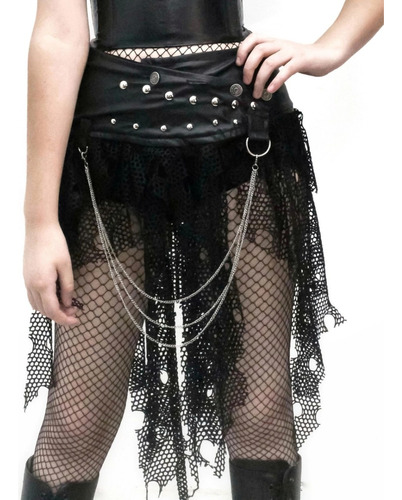 Falda Gotica Goth Rock Metal Red Irregular Satori Designer 