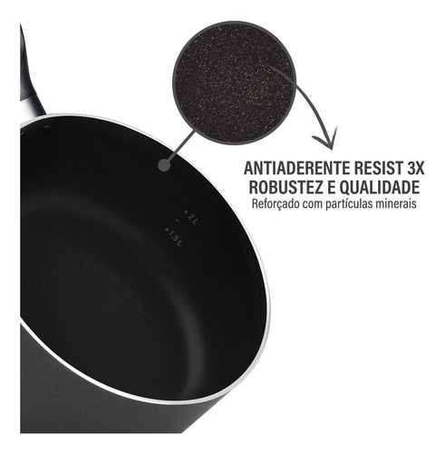 Panela Rochedo Robusta Grafite 20cm