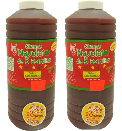 Chamoy Navolato Original Mango 5 Estrellas 2 Botellas 1 Lt