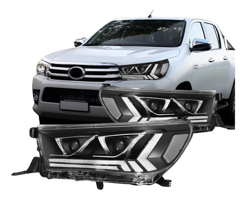 Semi Optica Farol Toyota Hilux 2015 - 2020 Full Led