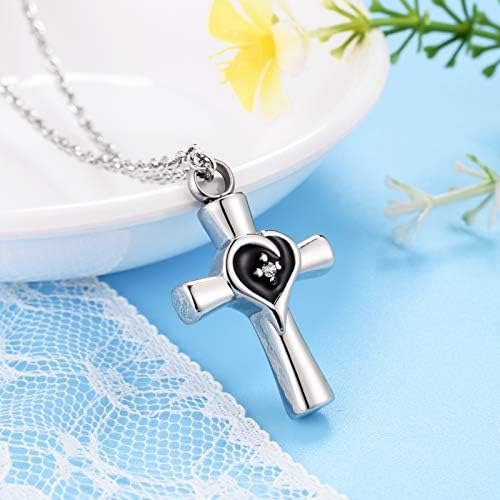 Abooxiu Collar Para Cenizas Cruzadas, Joyería De Cremación D
