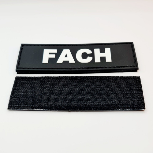 Imagen 5 de 6 de Pack 02 Parches Pvc, Bandera Chilena (gris) + Parche Fach