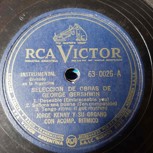 Pasta Jorge Kenny Y Su Organo Rca Victor C193