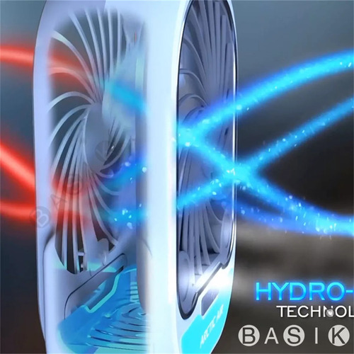 Ventilador Recargable Portatil Con Humidificador Led Climatizador De Mesa Basik
