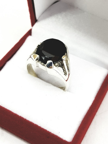 Anillo Plata 925 Piedra Negra Onix Nuevo Modelo