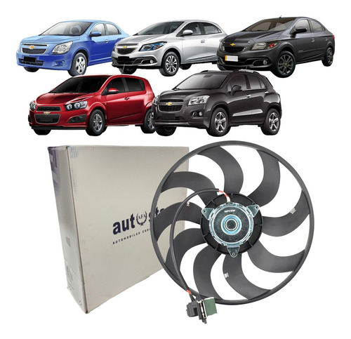 Motor E Ventoinha Radiador Gm Cobalt Onix Prisma Tracker