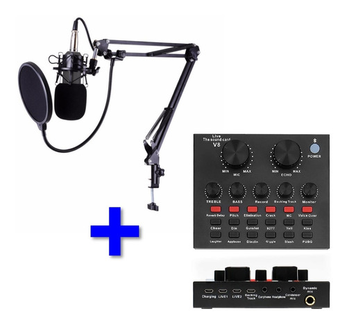 Imagen 1 de 6 de Microfono Con Brazo Estudio Condensador Y Consola De Sonido