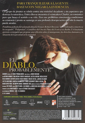 Dvd El Diablo Probablemente / De Robert Bresson
