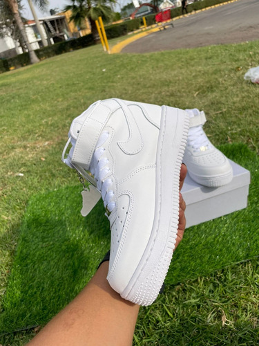 Nike Tenis Usa Original Air Force 1 (mid Bota Blanco) T 25