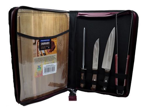 Cuchillos Para Asado Polywood Kit De 6 Piezas Tramontina Color Marrón oscuro
