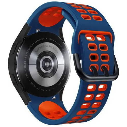 Pulseira Esportiva Para Galaxy Watch 4/5/6 Azul Com Vermelho