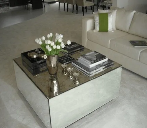 Mesa De Centro Espejada, Ratona, Mesa De Arrime 70 X 70 X 40
