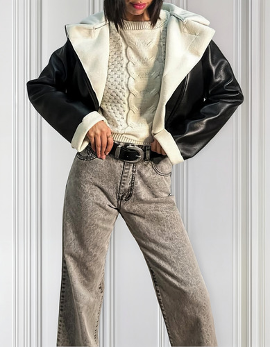 Campera Gamulán De Eco Cuero Corderito Campera Ysabela