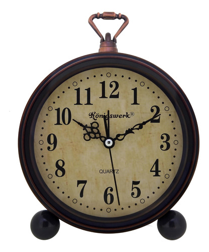 Reloj Despertador Analógico Vintage, Pequeño Reloj De Escrit