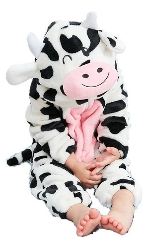 Pijama Con Capucha De Disfraz Con Diseño De Vaca Para Niñas