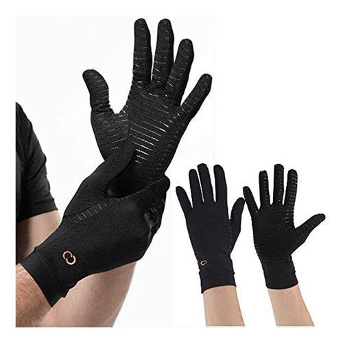 Guantes De Compresión De Cobre Para Artritis, Color Negro